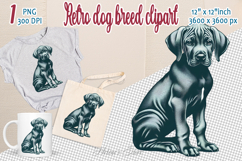 Cute vintage dog clipart | Retro dog breed design png Product Image 1