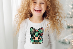 Christmas coquette bows design|Red Green bow T-shirt clipart Product Image 4