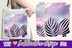 Pastel tropical leaves pattern|Purple sublimation design png Product Image 1