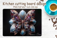 3d Crystal butterfly cutting board sublimation | Glass board Product Image 1