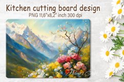 Spring Mountain cutting board |Cutting board sublimation Product Image 1