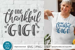 Gigi svg - One thankful Gigi - a grandma svg for crafters Product Image 1
