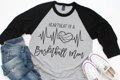 Heartbeat of a Basketball Mom SVG DXF PNG Cut File Product Image 2