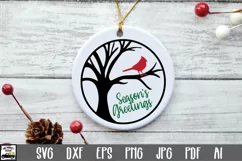 Christmas Ornament SVG File - Season's Greetings SVG Product Image 1