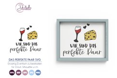 Das perfekte Paar SVG | Wein und käse SVG Product Image 1