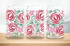Rose flowers Libbey glass wrap SVG | beer can glass wrap Product Image 3