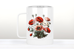 Poppy Wild flower clipart | Vintage Summer flower graphics Product Image 3