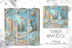 Christmas tree tumbler wrap 20oz sublimation | Magic snowman Product Image 1
