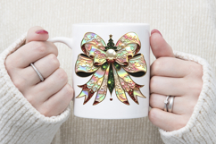 Christmas coquette bows design|Red Green bow T-shirt clipart Product Image 3