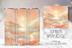 3d abstract summer tumbler 20oz wrap sublimation design png Product Image 1