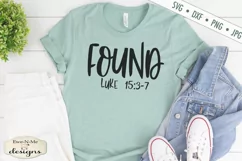 Found | Luke 15-3-7 | Faith Christian Bible Verse SVG Product Image 1