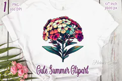 Phloxes Wild flower clipart | Vintage Summer flower graphics Product Image 1