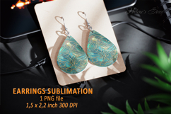 Gold Aquamarine Ocean earrings design| Teardrop earring png Product Image 1