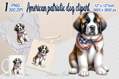 Cute puppy Dog with American flag clipart|USA Patriotic dogs Product Image 1