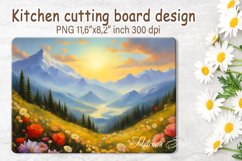 Spring Mountain cutting board |Cutting board sublimation Product Image 1