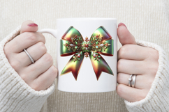 Christmas coquette bows design|Red Green bow T-shirt clipart Product Image 3