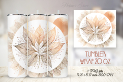 Orange watercolor leaves straight tumbler 20oz wrap design Product Image 1