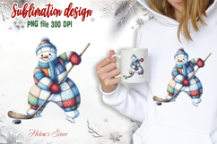 Snowman hockey clipart|Retro patchwork t shirt designs Product Image 1