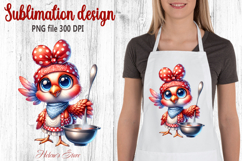 Funny chicken in the kitchen clipart|Cute sublimation design Product Image 1