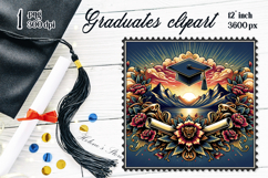 Graduate sublimation png|Graduating vintage postage stamp Product Image 1