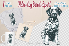 Cute vintage dog clipart | Retro dog breed design png Product Image 1