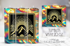 Retro sunset Mountains straight skinny tumbler 20oz wrap png Product Image 1