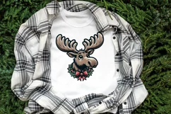 Christmas animal clipart sublimation PNG | Funny elk face Product Image 2