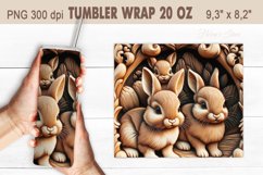 Baby rabbits tumbler| Easter wood tumbler sublimation Product Image 1