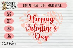 Happy Valentine's Day - Flourish - Heart - SVG cut file Product Image 1