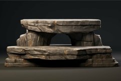 Ancient stone table on dark background Product Image 1