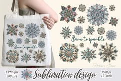 Christmas snowflakes clipart| Snowflake pattern shirt design Product Image 3