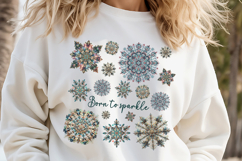 Christmas snowflakes clipart| Snowflake pattern shirt design Product Image 1