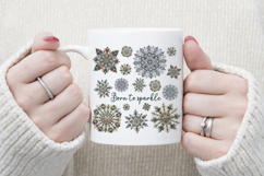 Christmas snowflakes clipart| Snowflake pattern shirt design Product Image 4