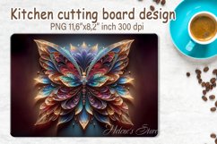3d Crystal butterfly cutting board sublimation | Glass board Product Image 1