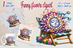 Cute Summer flowers Clipart| Funny floral girly designs png Product Image 1