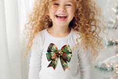 Christmas coquette bows design|Red Green bow T-shirt clipart Product Image 4