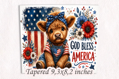 God Bless America Highland Cow 20oz Wrap PNG Product Image 3
