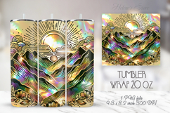 Retro sunset Mountains straight skinny tumbler 20oz wrap png Product Image 1
