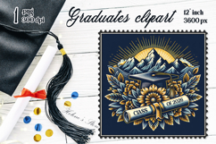 Graduate sublimation png|Graduating vintage postage stamp Product Image 1