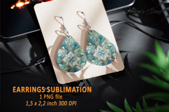 Gold Aquamarine Ocean earrings design| Teardrop earring png Product Image 1