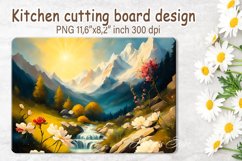 Spring Mountain cutting board |Cutting board sublimation Product Image 1