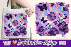 Bright tropical butterfly | Purple sublimation design png Product Image 1