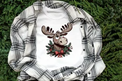 Christmas animal clipart sublimation PNG | Funny elk face Product Image 2