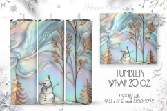 Christmas tree tumbler wrap 20oz sublimation | Magic snowman Product Image 1