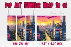 City Pop art tumbler wrap|Evening sky Tumbler sublimation 20 Product Image 1