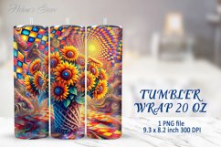 Tumbler Sublimation | 20oz Skinny Tumbler Wrap | Sunflower Product Image 1