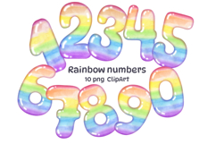 Rainbow numbers Clip art Product Image 1