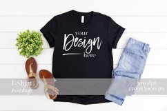 Black T-Shirt Mockup | 3001 Bella and Canvas Tshirt Mock up Product Image 1