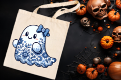 Cute Halloween ghost clipart png|Coquette bows shirt designs Product Image 3