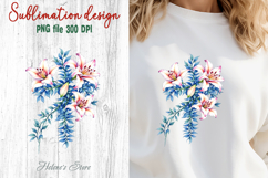 Easter Cross flowers Sublimation designs | Religious clipart Product Image 1